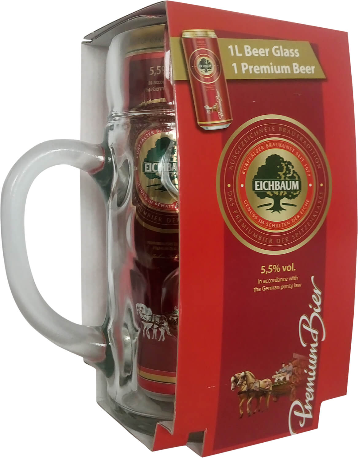 Подарочный набор пиво Eichbaum Premium Bier светлое фильтрованное 5.5% ...