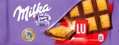 Шоколад Milka с печеньем Лу 87 г - Фото 2