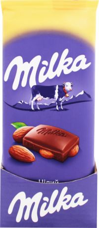 Шоколад Milka с цельным миндалем 90 г - Фото 1
