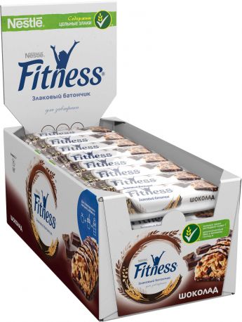Упаковка батончиков злаковых Fitness с цельными злаками и шоколадом 24 шт х 23.5 г