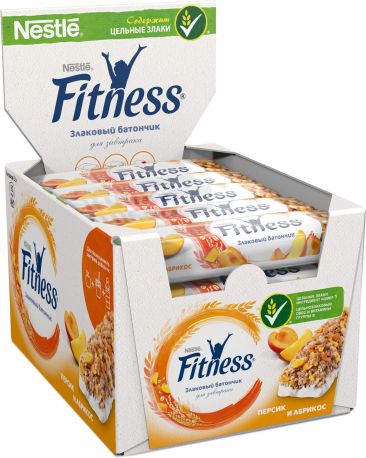Упаковка батончиков злаковых Fitness с Персиком и абрикосом, витаминами и минеральными веществами 16 шт х 23.5 г