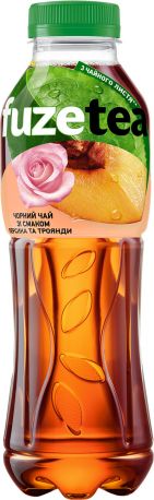 Упаковка холодного черного чая Fuzetea со вкусом персика и розы 0.5 л х 12 бутылок - Фото 1