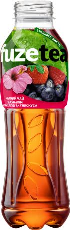 Упаковка холодного черного чая Fuzetea со вкусом лесных ягод и гибискуса 0.5 л х 12 бутылок
