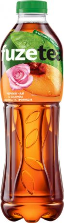 Упаковка холодного черного чая Fuzetea со вкусом персика и розы 1 л х 6 бутылок