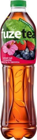 Упаковка холодного черного чая Fuzetea со вкусом лесных ягод и гибискуса 1.5 л х 6 бутылок