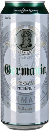 Пиво Germania Premium светлое фильтрованное 4.8% 0.95 л