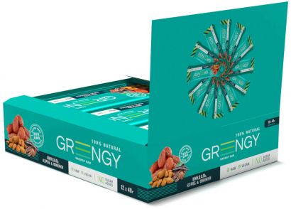 Упаковка батончиков Greengy Финики, Миндаль и Кэроб 12 шт х 40 г - Фото 2