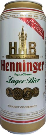 Упаковка пива Henninger Lager светлое фильтрованное 4.8% 0.5 л x 24 шт - Фото 2