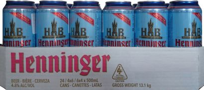 Упаковка пива Henninger Нefeweizen светлое нефильтрованное 4.8% 0.5 л x 24 шт - Фото 1