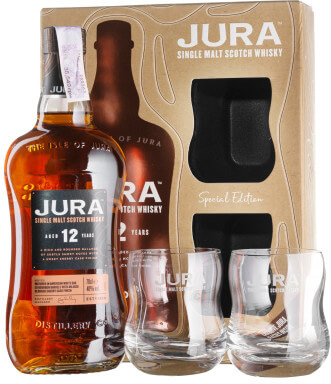 Виски Isle of Jura 12yo 0.7 л 40% подарочная коробка + 2 бокала
