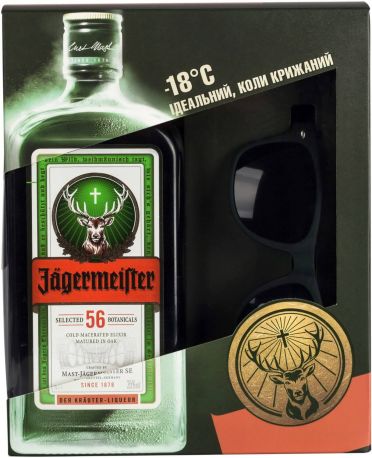 Ликер Jagermeister 0.7 л 35% + Солнцезащитные очки - Фото 1
