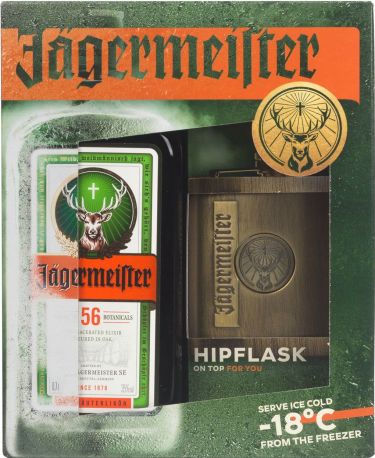 Ликер Jagermeister 0.7 л 35% + фляга - Фото 1