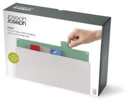 Набор Joseph Joseph Coast Silver 4 разделочных доски 30,5 х 23,3 х 8,3 см + кейс для хранения - Фото 4