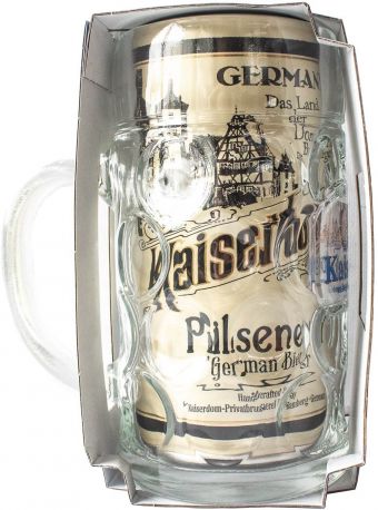 Подарочный набор пиво Kaiserdom Pils Premium светлое фильтрованное 4.7 % 1 л х 1 шт + кружка 1 л - Фото 2