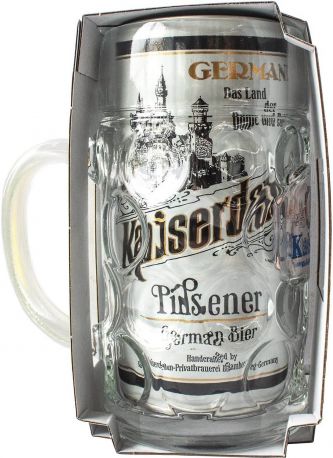 Подарочный набор пиво Kaiserdom Pils Premium светлое фильтрованное 4.7 % 1 л х 1 шт + кружка 1 л - Фото 3