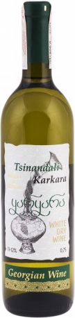 Вино Karkara Цинандали белое сухое 0.75 л 11-12% - Фото 1