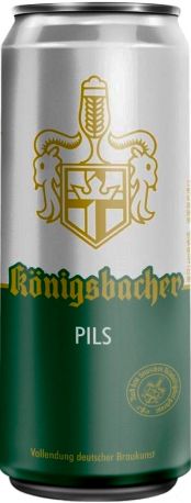 Упаковка пива Konigsbacher Pils Drittl светлое фильтрованное 4.6% 0.5 л x 24 банки