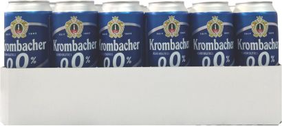 Упаковка пива Krombacher Pils светлое фильтрованное 0% 0.5 х 24 шт