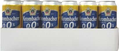 Упаковка пива Krombacher Radler светлое фильтрованное 0% 0.5 х 24 шт