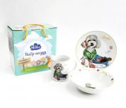 Детский набор столовой посуды для завтрака Milika Happy 3пр