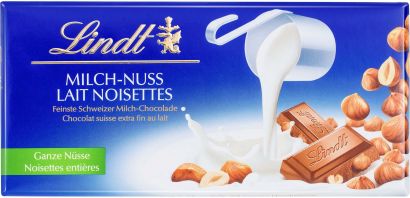 Шоколад Молочный Lindt Milch-Nuss Lait Noisettes 100 г