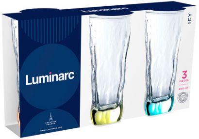Набор стаканов Luminarc Айси с цветным дном 3 шт x 400 мл - Фото 5