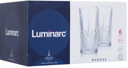 Набор высоких стаканов Luminarc Rhodes 280 мл 6 шт - Фото 3