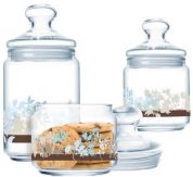 Набор банок для хранения продуктов Luminarc Foliage 3 шт Набор банок для хранения продуктов Luminarc Foliage 3 шт