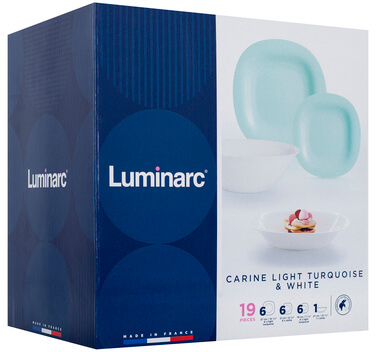 Сервиз Luminarc Carine Light Turquoise & White из 19 предметов - Фото 6