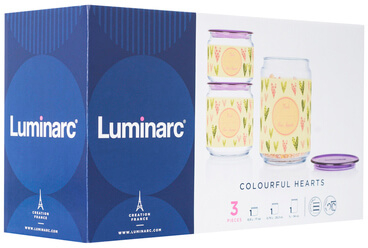 Набор банок Luminarc Plano Colorful Hearts 3 предмета - Фото 6