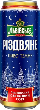 Упаковка пива Львівське Рождественское темное фильтрованное 4.4% 0.5 л х 24 шт