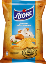 Упаковка чипсов Люкс со вкусом грибов со сметаной 133 г x 23 шт Упаковка чипсов Люкс со вкусом грибов со сметаной 133 г x 23 шт
