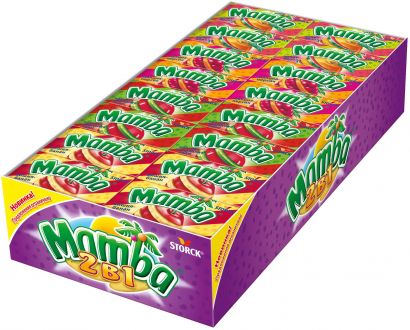 Упаковка жевательных конфет Mamba 2 в 1 48 шт х 26.5 г