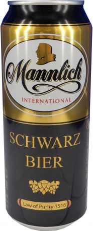 Упаковка пива Mannlich Schwarzbier темное фильтрованное 4.7% 0.5 л x 24 шт