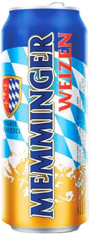 Пиво Memminger Weizen светлое нефильтрованное 5.1% 0.5 л