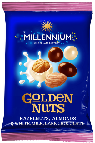 Упаковка драже Millennium Golden Nuts Ассорти 100 г х 23 шт
