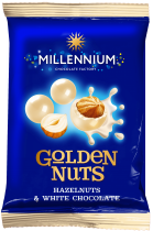 Упаковка драже Millennium Golden Nuts фундук в белом шоколаде 50 г х 40 шт Упаковка драже Millennium Golden Nuts фундук в белом шоколаде 50 г х 40 шт