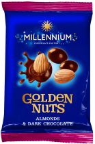 Упаковка драже Millennium Golden Nuts миндаль в черном шоколаде 50 г х 40 шт Упаковка драже Millennium Golden Nuts миндаль в черном шоколаде 50 г х 40 шт