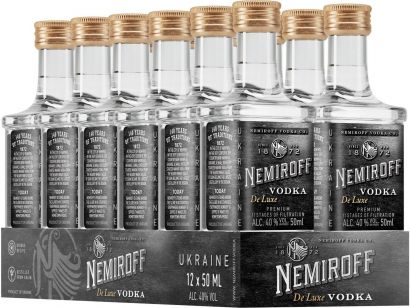 Упаковка водки Nemiroff De Luxe 0.05 л х 12 шт 40%