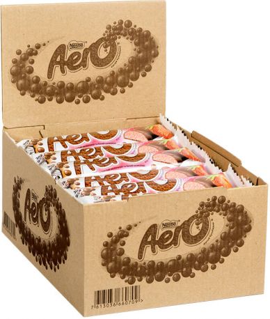 Упаковка батончиков Nestle Aero со вкусом клубники 30 г х 30 шт