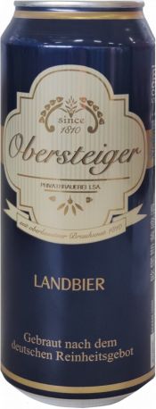 Пиво Obersteiger Landbier светлое фильтрованое 4.1% 0.5 л