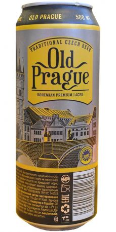 Пиво Old Prague Bohemian Premium Lager светлое фильтрованное 4.8% 0.5 л