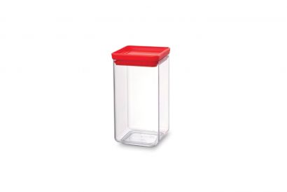 Банка для сыпучих продуктов Brabantia квадратная 1.6 л Красная - Фото 1