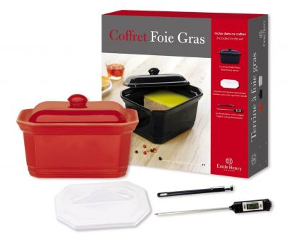 Форма для фуа-гра с крышкой и прессом Emile Henry HR Oven Ceramic Ovenware 19 x 12 x 10 см Красная - Фото 2