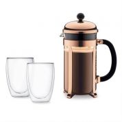Набор Bodum Chambord Set кофейник 1 л + 2 стакана 350 мл