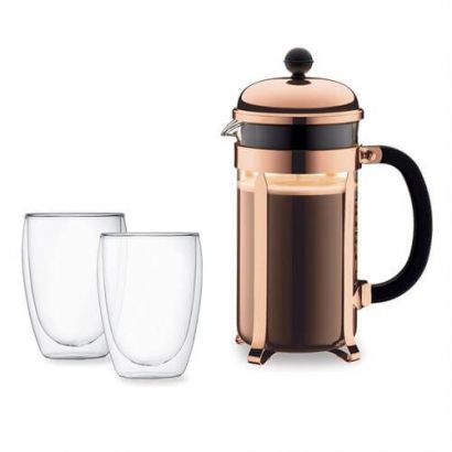 Набор Bodum Chambord Set кофейник 1 л + 2 стакана 350 мл - Фото 2