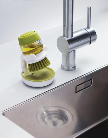 Щетка для мытья посуды с дозатором JOSEPH JOSEPH Palm Crub Зеленая - Фото 5
