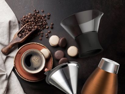 Набор для заваривания кофе Asobu Pour Over 1 л с термосом Медный - Фото 4