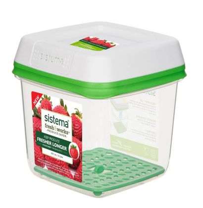Емкость для хранения овощей и фруктов Sistema Freshworks Green 1.5 л - Фото 1
