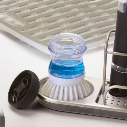 Щетка для мытья посуды Oxo Cleaning Products Good Grips с диспенсером 27 см - Фото 5
